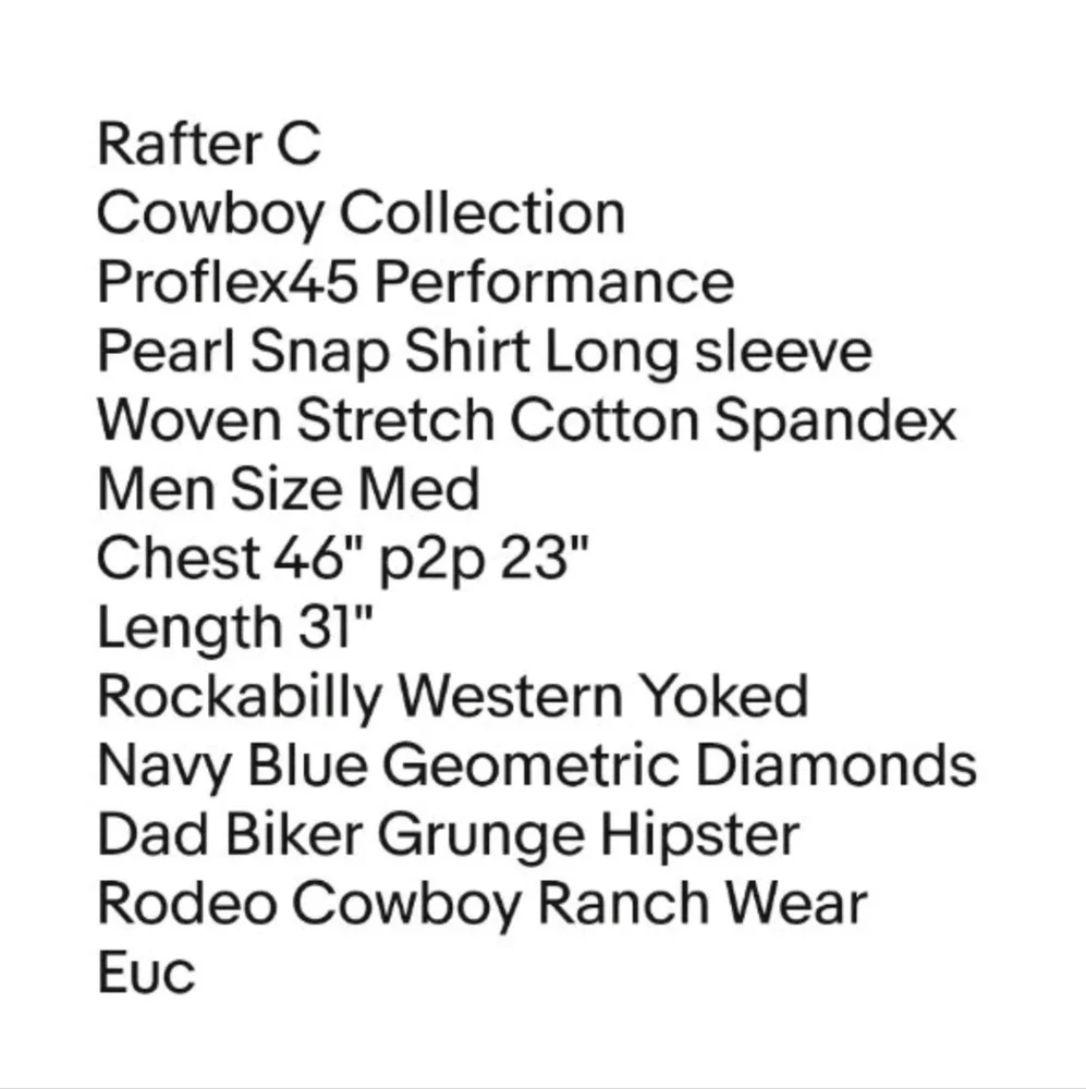 Rafter C Proflex 45 Pearl Snap Shirt Med Rockabilly Western Rodeo Geometric Navy